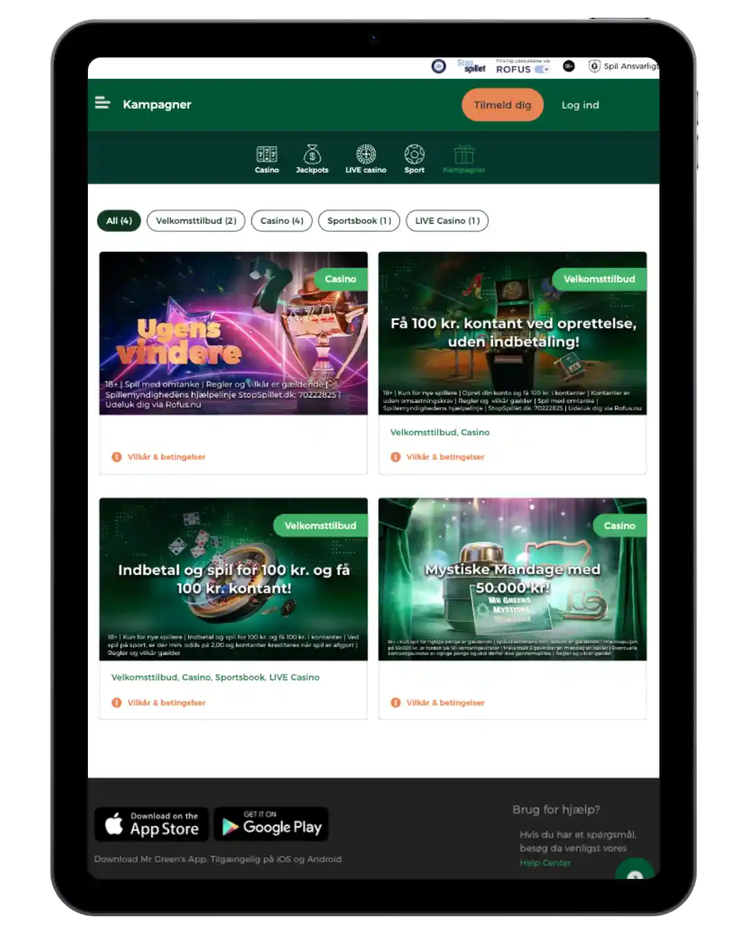 mr green indbetalingsbonus